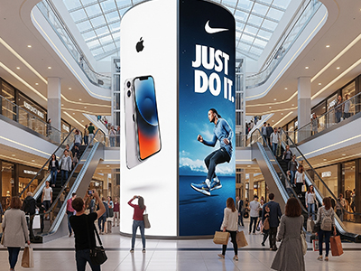 giant curved digital signage for mall